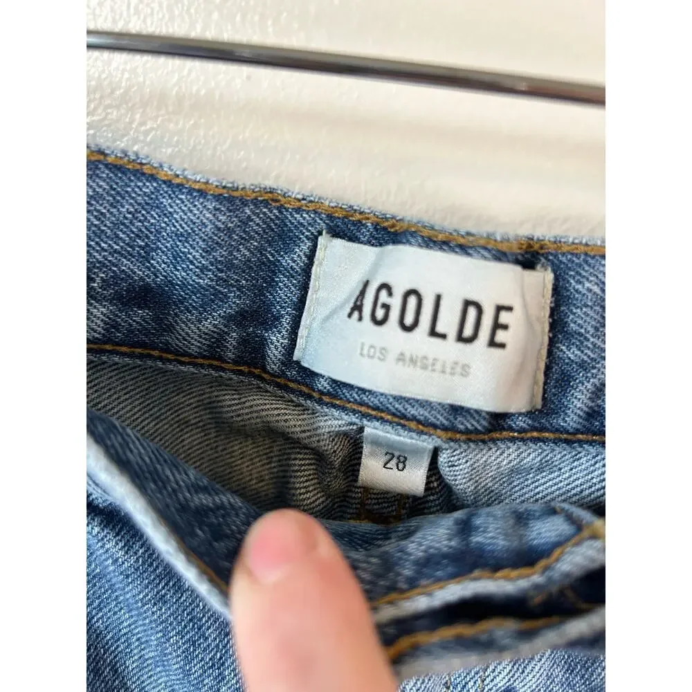 AGOLDE Isolate Medium Indigo 90s Mid-Rise Loose‎ Jeans Size 28